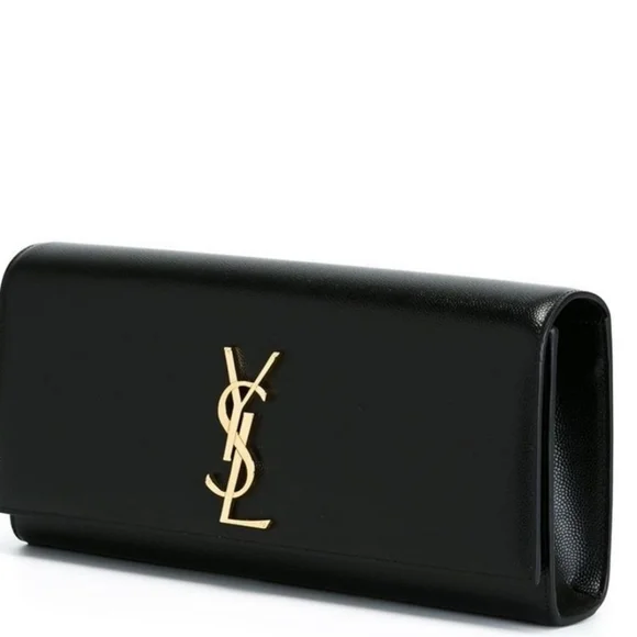 Like New! YSL Saint Laurent Monogram Kate Clutch Cavier Leather MSRP $1,595 - Picture 9 of 16